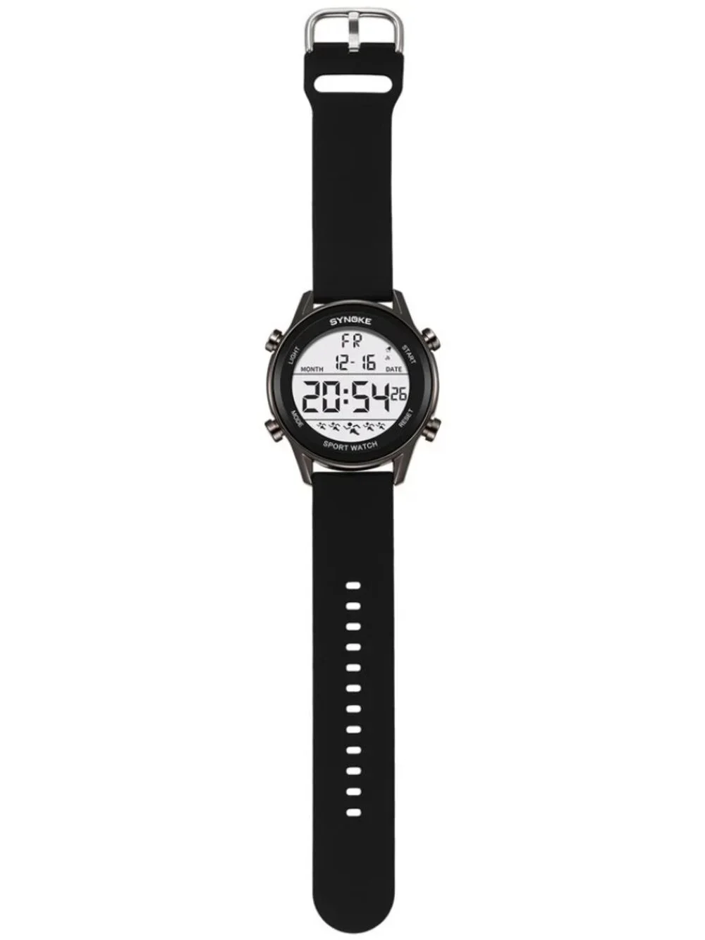 Men's Sport Digital Watch LED Screen Large Face Easy Read Watch Waterproof Black